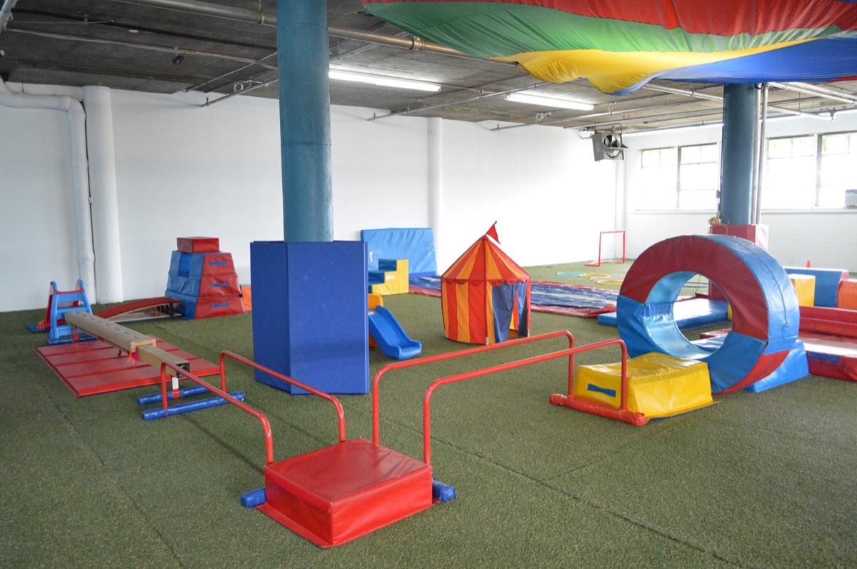The Rec on Demand gym space set up for play